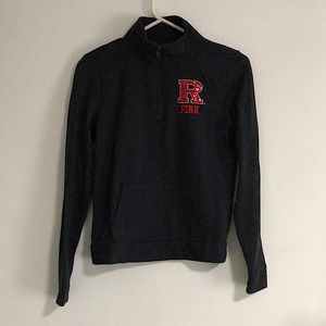 dark grey PINK Rutgers quarter zip size XS